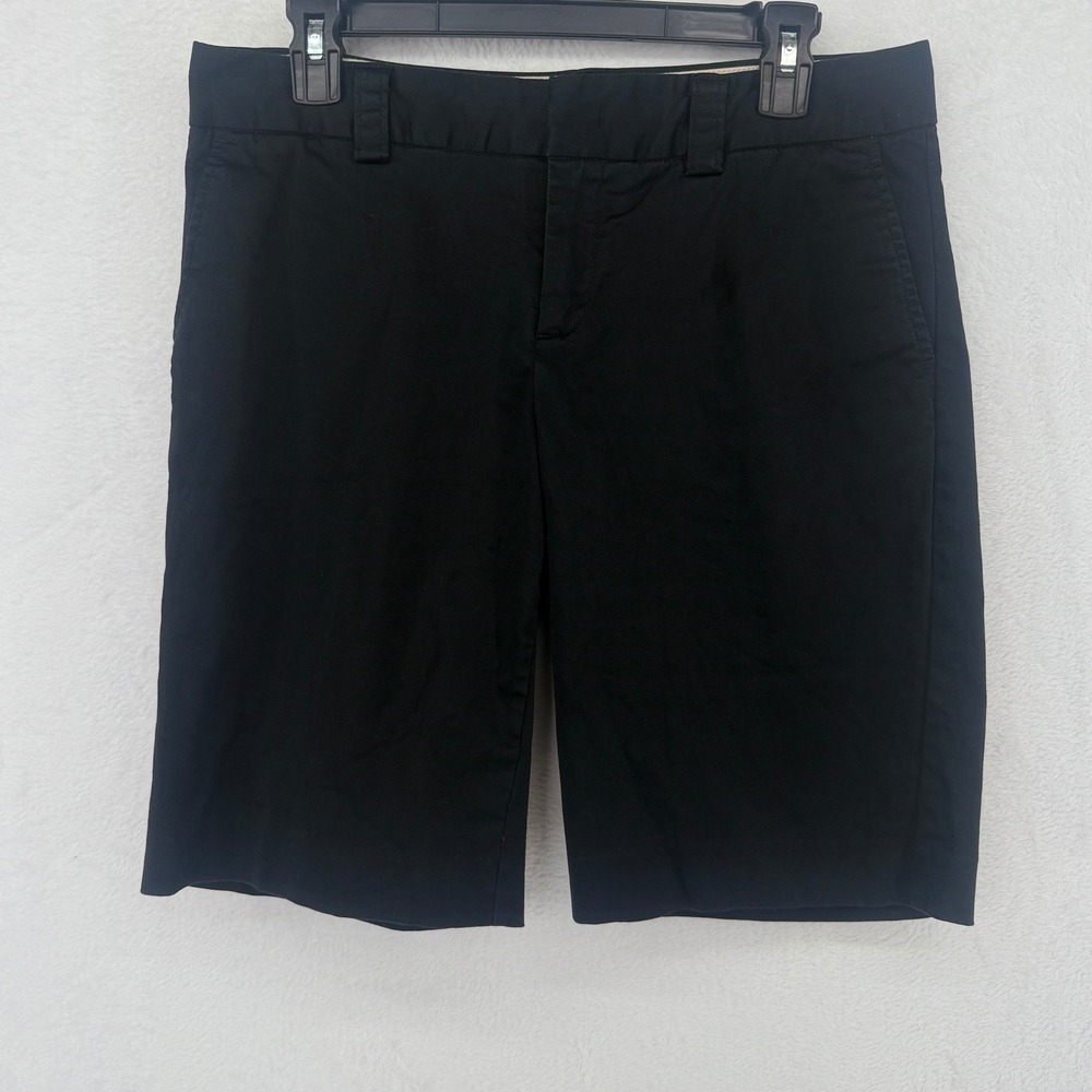 Banana Republic Bermuda Shorts Womens 8 Black Stretch Cotton Mid Rise